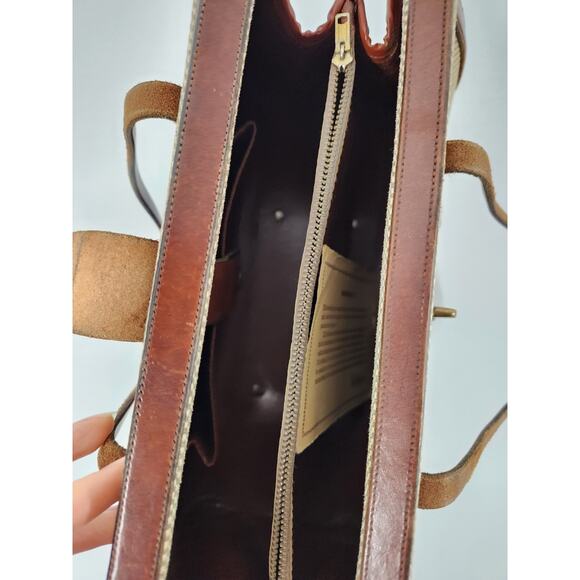 Rare Vintage Designer John Romain Leather Tweed Handbag 60s, 70s, In Brown/Beige - Picture 11 of 16